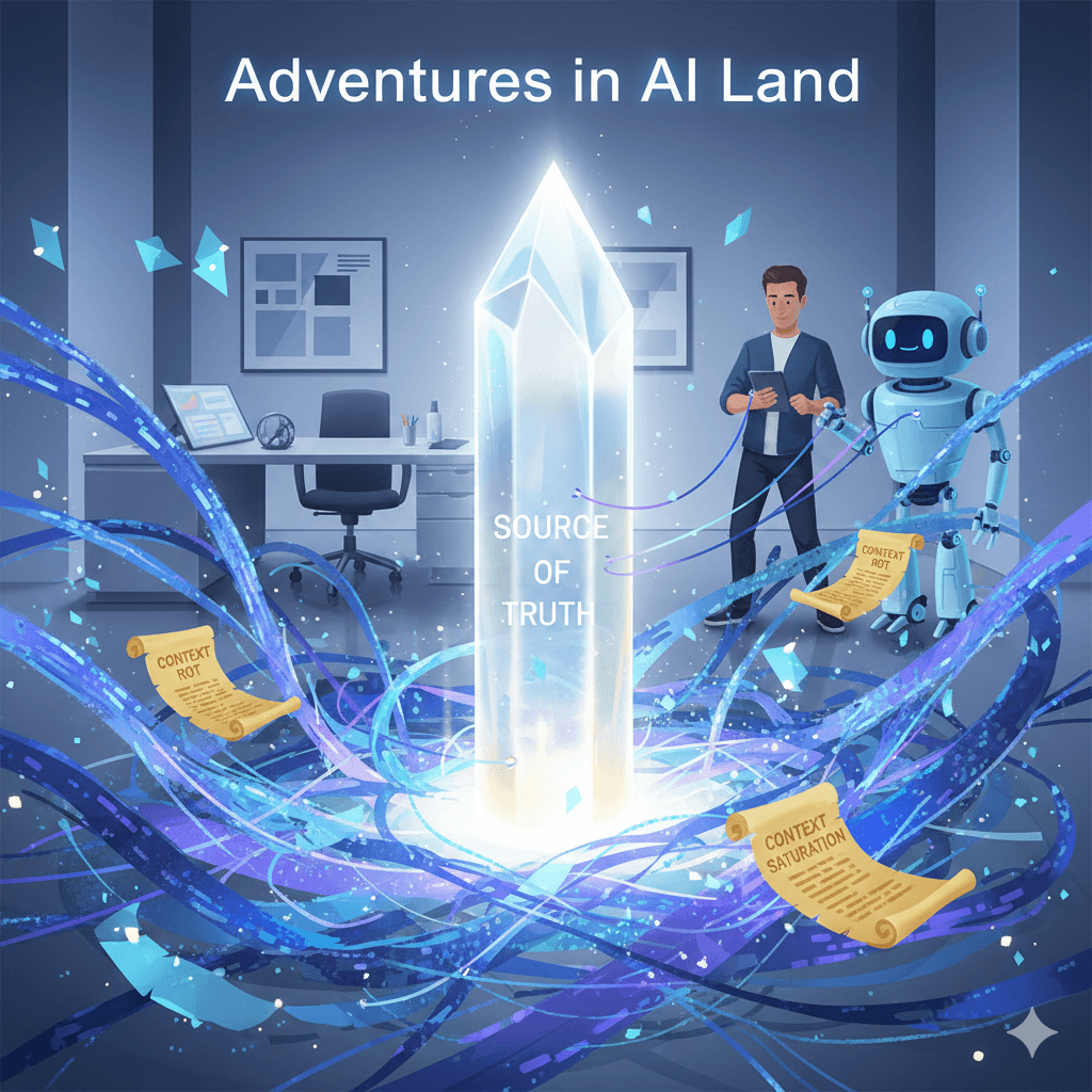 AI context management and source of truth diagram